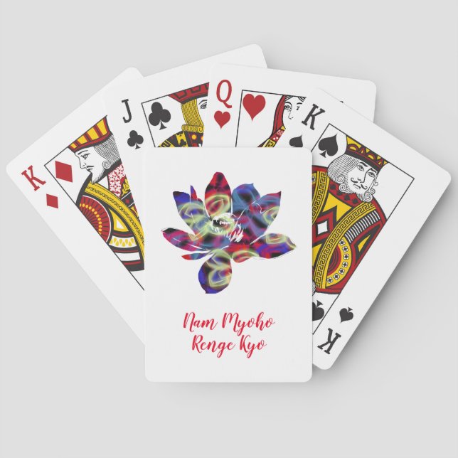 Spirituelle Schmetterlinge Blume Nam Myoho Renge K Spielkarten (Rückseite)