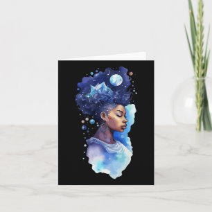 Spirituelle schwarze Frau Afro Girl Galaxy Melanin Karte