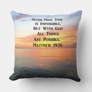 SPIRITUELLE SONNENREISE MATTHEW 19:26 FOTO KISSEN