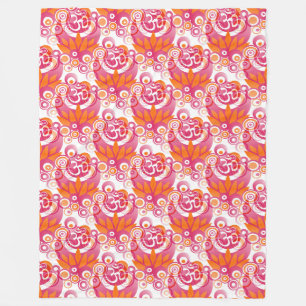 Spirituelle Symbole Om Lotus - nahtloses Muster 3 Fleecedecke