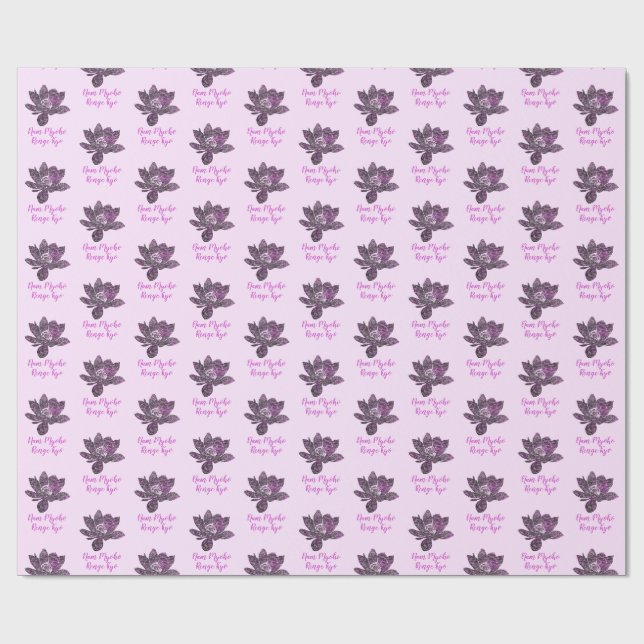 Spirituelle, teilweise Lila Lotus Blume Nam Myoho Geschenkpapier (Flach)