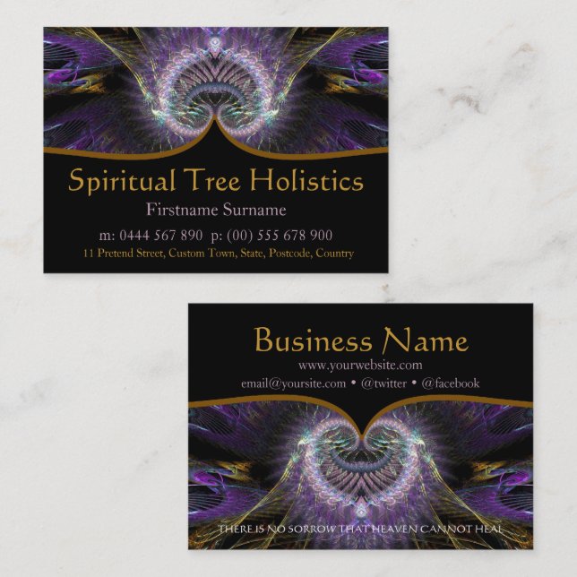 Spirituelle Tree Holistic Business Cards Visitenkarte (Vorne/Hinten)