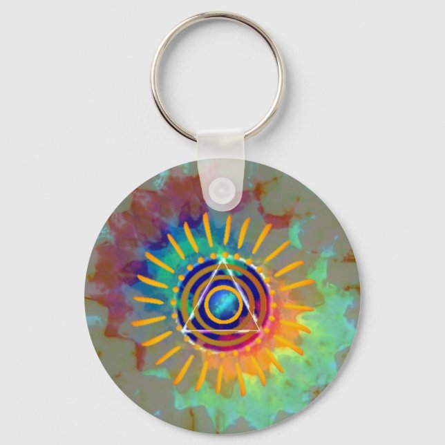 Spirituelle Tyedye Schlüsselanhänger (Vorderseite)