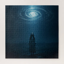 Spirituelle Weibchen mit Blick in den Universum