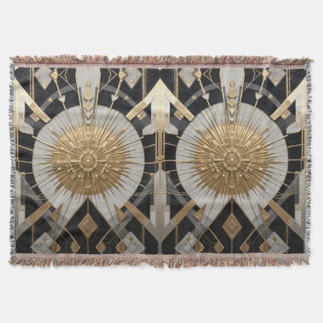 Spirituelle Yantra Throw Blanket Decke (Vorderseite)