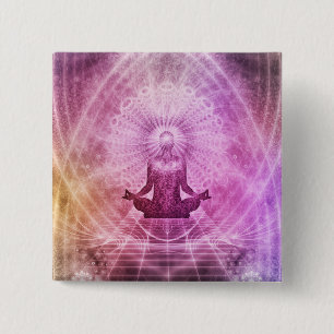 Spirituelle Yoga-Meditation Zen Farbige Button