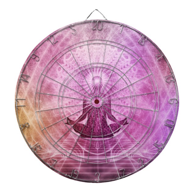 Spirituelle Yoga Meditation Zen Farblich Dartscheibe (vorne)