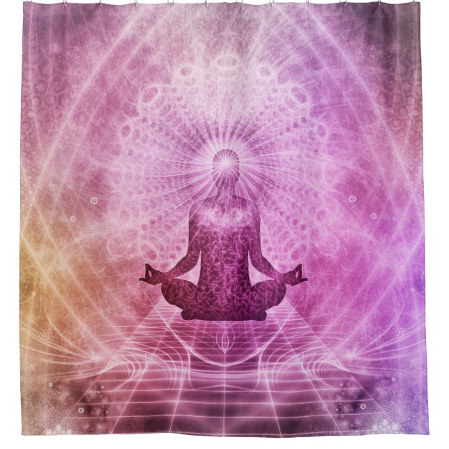 Spirituelle Yoga Meditation Zen Farblich Duschvorhang (Vorderseite)