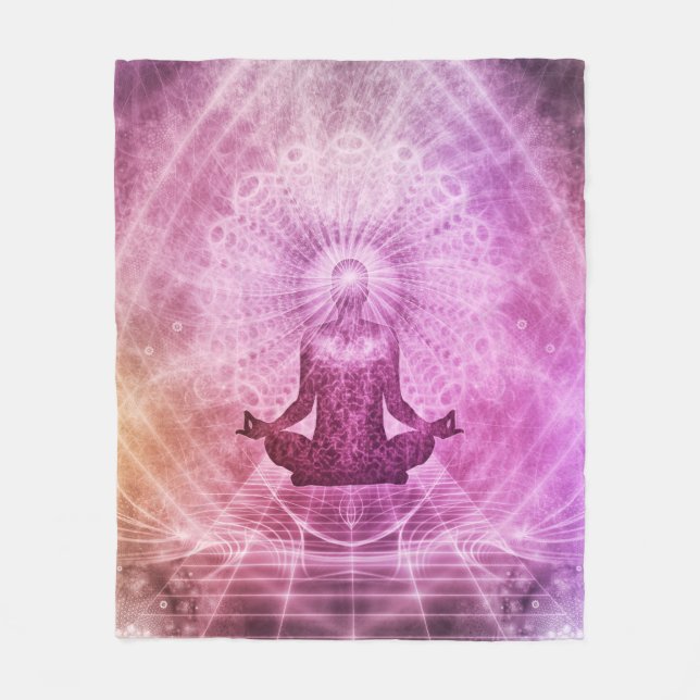 Spirituelle Yoga Meditation Zen Farblich Fleecedecke (Vorderseite)