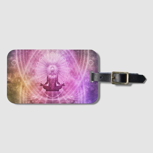 Spirituelle Yoga Meditation Zen Farblich Gepäckanhänger (Vorderseite (Horizontal))