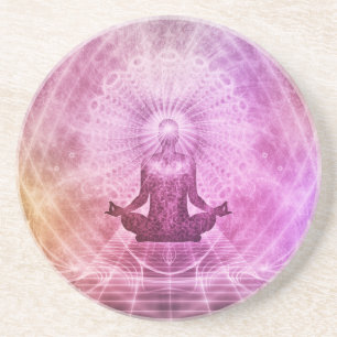 Spirituelle Yoga Meditation Zen Farblich Getränkeuntersetzer
