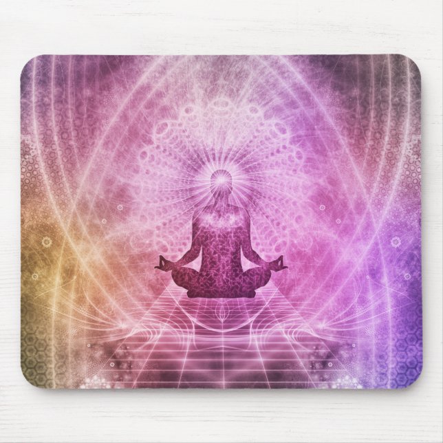 Spirituelle Yoga Meditation Zen Farblich Mousepad (Vorne)