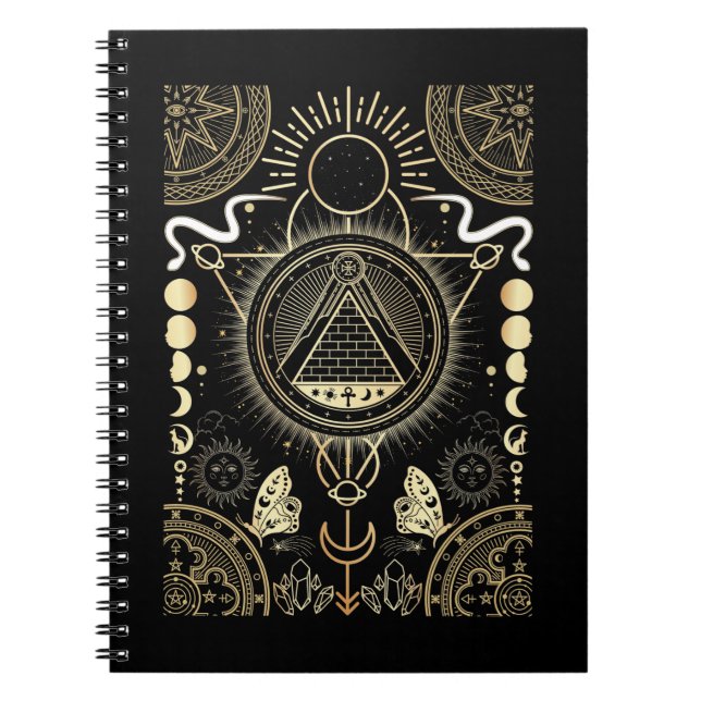 Spirituelle Zeichen Mondastrologie Sonnenstars Notizblock (Vorderseite)