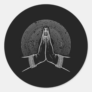 Spirituelle Zen-Meditations-Mudra Runder Aufkleber