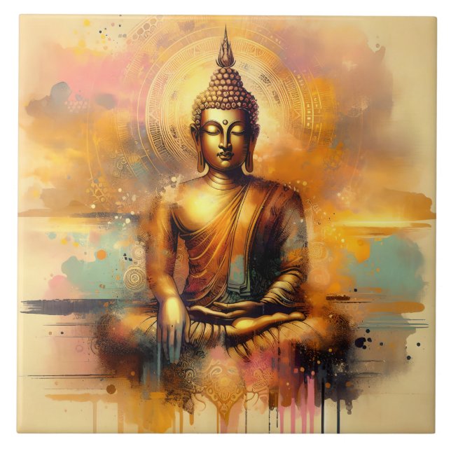 Spiritueller Buddha Fliese (Vorderseite)