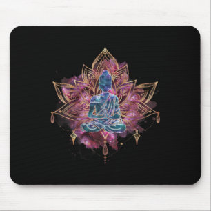 Spiritueller Buddha in Lotusblumen-Magie-Meditatio Mousepad