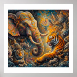 spiritueller Elefantentiger Poster