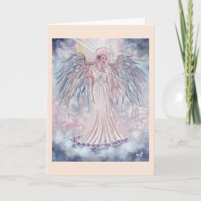 Spiritueller Engel leichter Grußkarten von Renee L Karte (Vorderseite)