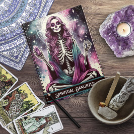 Spiritueller Gangster Lila Skelett Hexe Mystical Notizblock