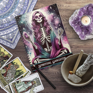 Spiritueller Gangster Lila Skelett Hexe Mystical Notizblock