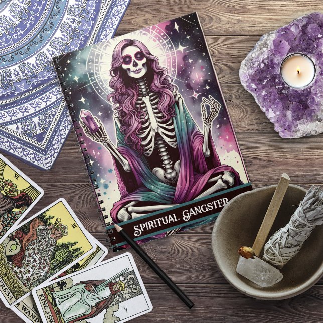 Spiritueller Gangster Lila Skelett Hexe Mystical Notizblock (Spiritual Gangster Purple Skeleton Witch Mystical Notebook)