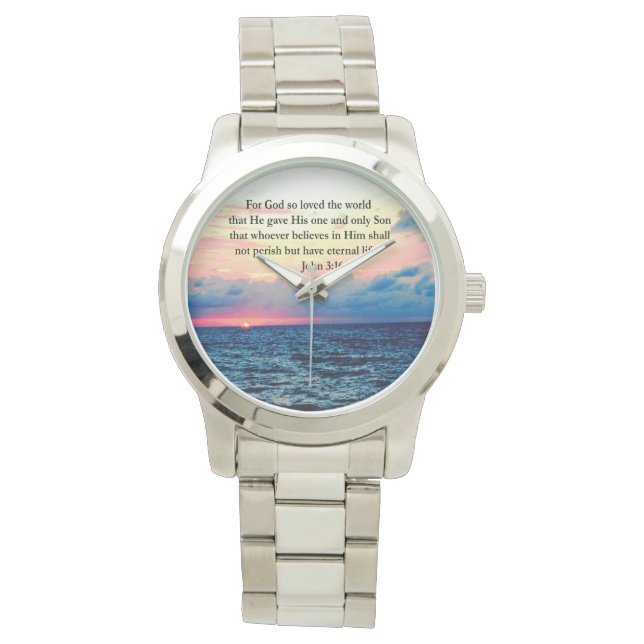 SPIRITUELLER JOHN 3:16 FOTO ARMBANDUHR (Vorderseite)