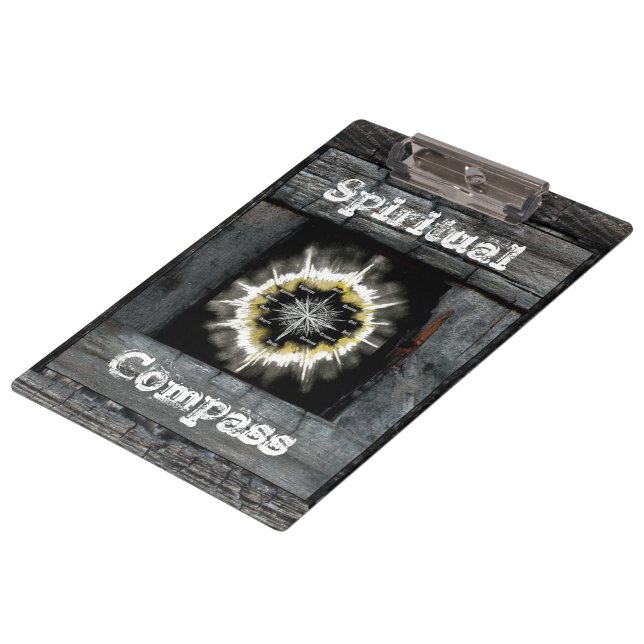 Spiritueller Kompass Klemmbrett (Schrägansicht)