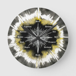 Spiritueller Kompass Runde Wanduhr