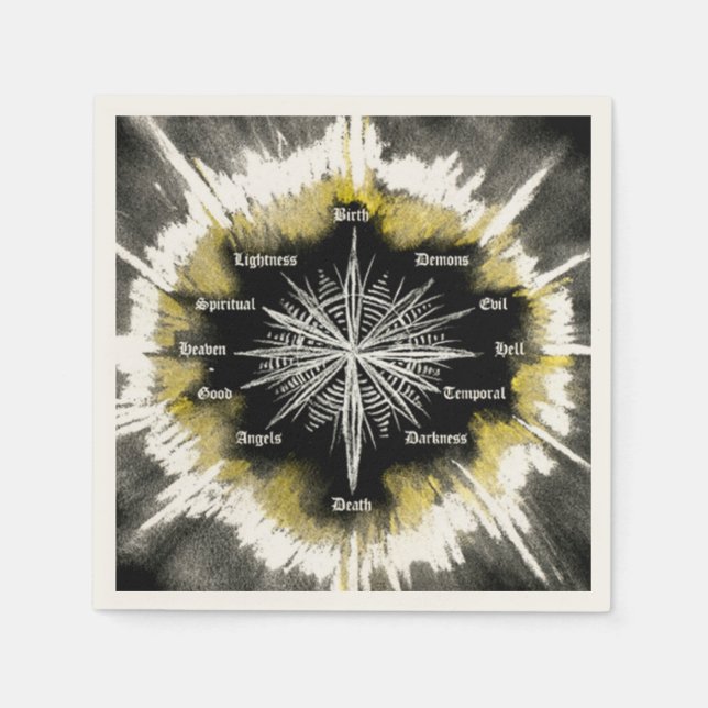 Spiritueller Kompass Serviette (Vorderseite)