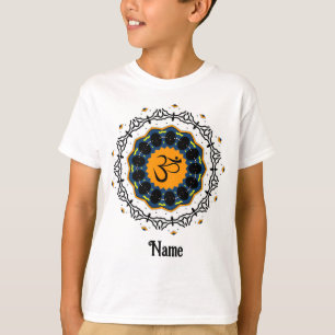 Spiritueller Mandala Yoga Om Symbol Blau individue T-Shirt