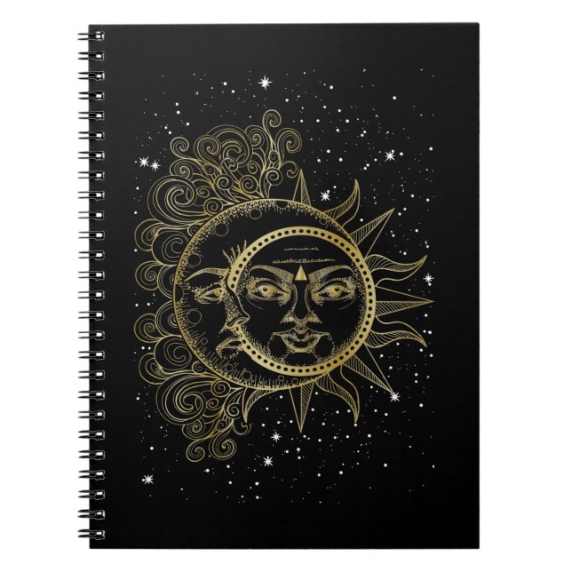 Spiritueller Mond Sun Luna Ästhetische Sterne Notizblock (Vorderseite)