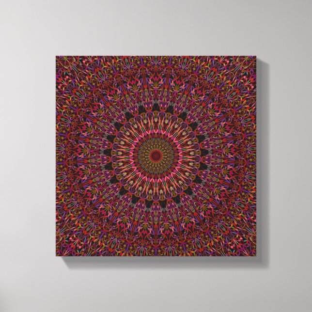 Spiritueller Night Garden Mandala Leinwanddruck (Vorderseite)