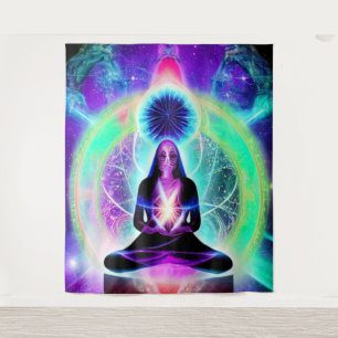 Spiritueller Yoga-Teppich Wandteppich