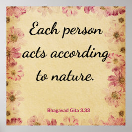 Spirituelles Beige Rosa Gita Natur Action Print Poster