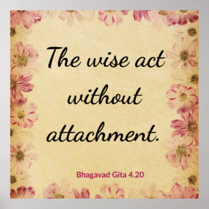 Spirituelles Beige Rosa Gita Weises Nicht-Anhaften Poster
