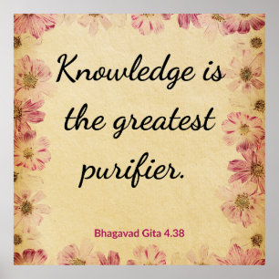 Spirituelles Beige Rosa Gita-Wissensreiniger-Druck Poster
