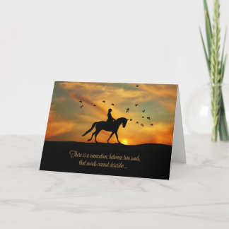 Spirituelles Beileid Dressur Pferd und Reiter Karte