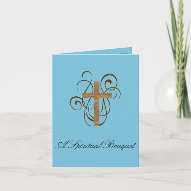 Spirituelles Bouquet Cross Karte (Vorderseite)