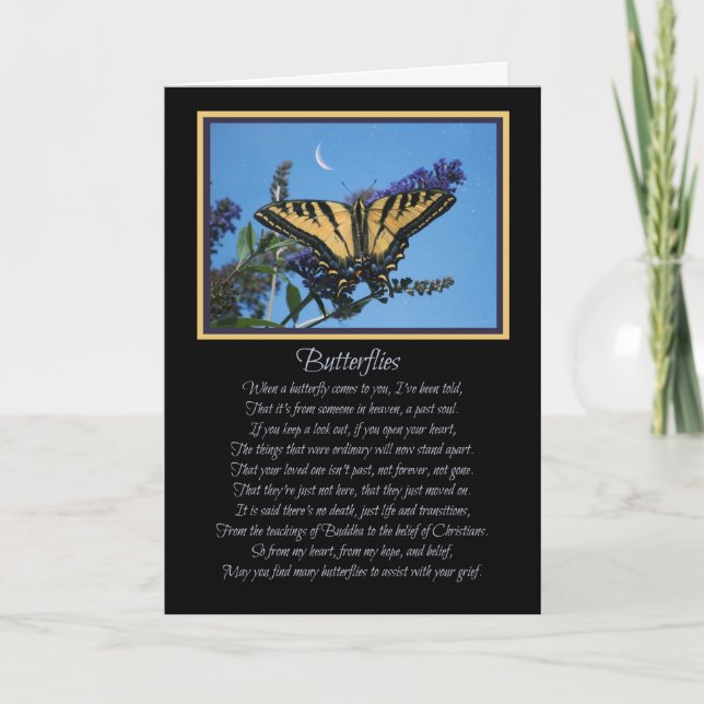 Spirituelles Butterfly Transition Beileid Karte (Vorderseite)