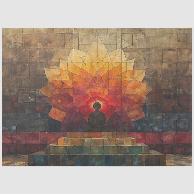 Spirituelles Erwachen Mandala Decoupage Seidenpapier (Vorderseite)