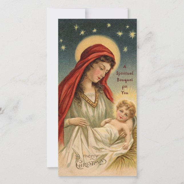 Spirituelles Gebet Bouquet katholische Religiöse Feiertagskarte (Vorderseite)