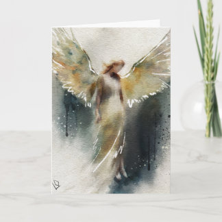 Spirituelles Grußkartendesign, Angel Watercolor Karte