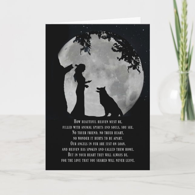 Spirituelles Hund-Beileid Karte (Vorderseite)