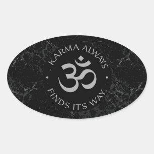 Spirituelles Karma Om Design - Sammlung zur Achtun Ovaler Aufkleber