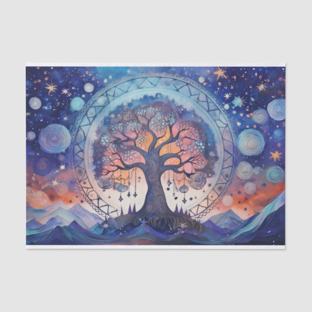 Spirituelles Leben, Universeller Baum des Lebens Seidenpapier (Vorderseite)