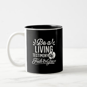 Spirituelles Lebenszeugnis Glaube und Gnade Zitat Zweifarbige Tasse