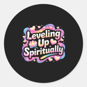 Spirituelles Leveln durch Achtsamkeitsmeditation Runder Aufkleber