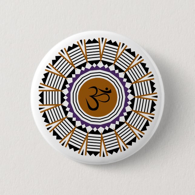 Spirituelles Mandala Yoga Om Symbol Geometrie Button (Vorderseite)