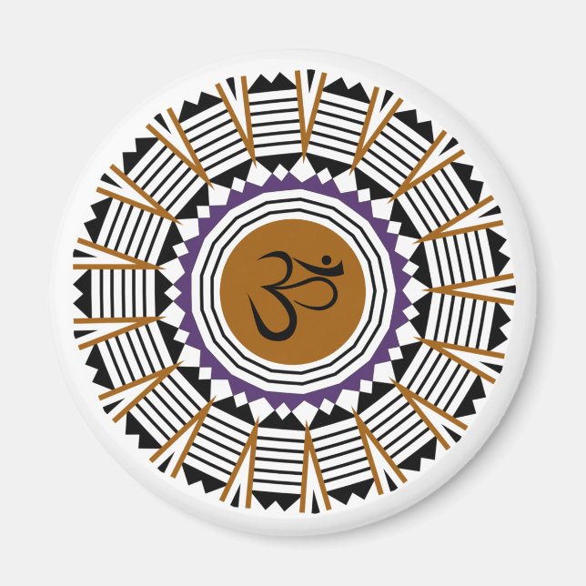 Spirituelles Mandala Yoga Om Symbol Geometrie Magnet (Vorne)