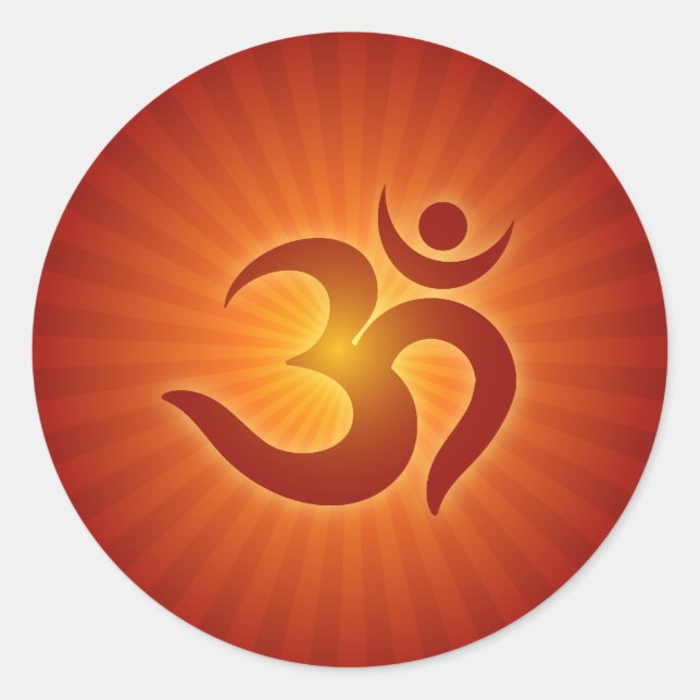 Spirituelles OM-Design Runder Aufkleber (Vorderseite)